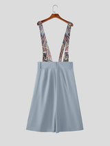 Men's Vintage British Suspenders High Waist Pleated Wide-Leg Palazzo Overall SKUL63021