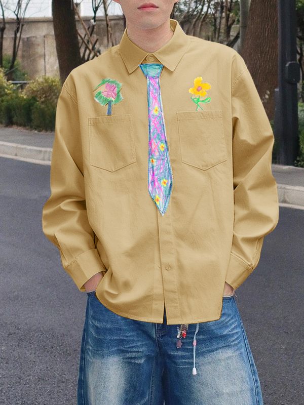 Men's Fun Print Long Sleeve Shirt SKUL41200