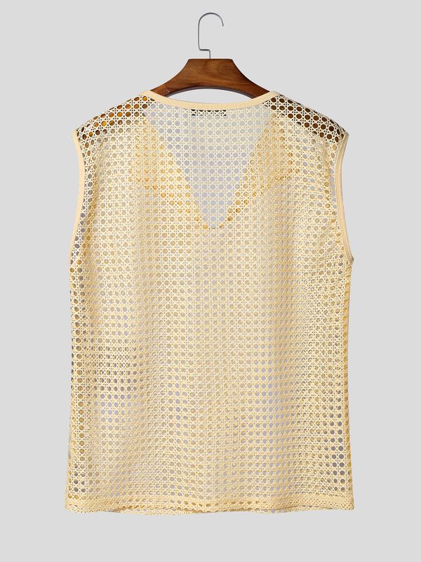 Men's Hollow Out Mesh Design Tank SKUL54406