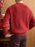 Mens Solid Crew Neck Knit Pullover Sweater SKUK28524