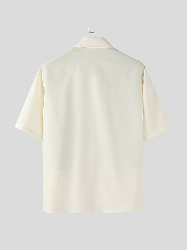 Men's Faux Two Piece Contrast Color Half Sleeve Shirt SKUL41270