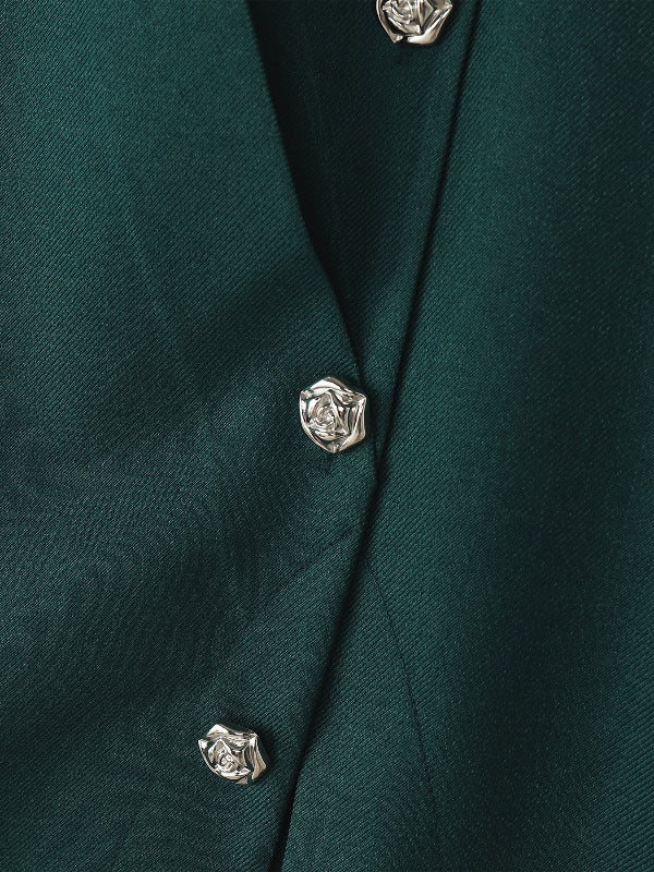 Men's Solid Color Stand Collar Short Sleeve Blazer SKUL23527