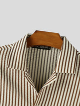Mens Casual Striped Short Sleeve Shirt SKUL06502