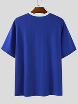 Men's Digital Print Lace Patchwork Short Sleeve T-Shirt SKUL20203