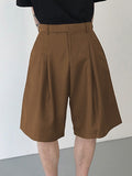 Mens Solid Casual Mid Length Shorts SKUK18751