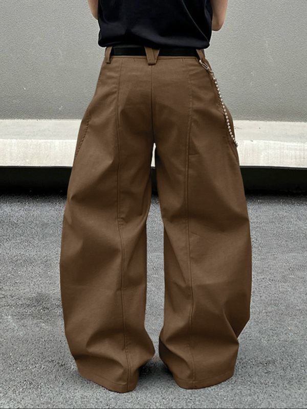 Men's Solid Wide Leg Loose Pant SKUL32838