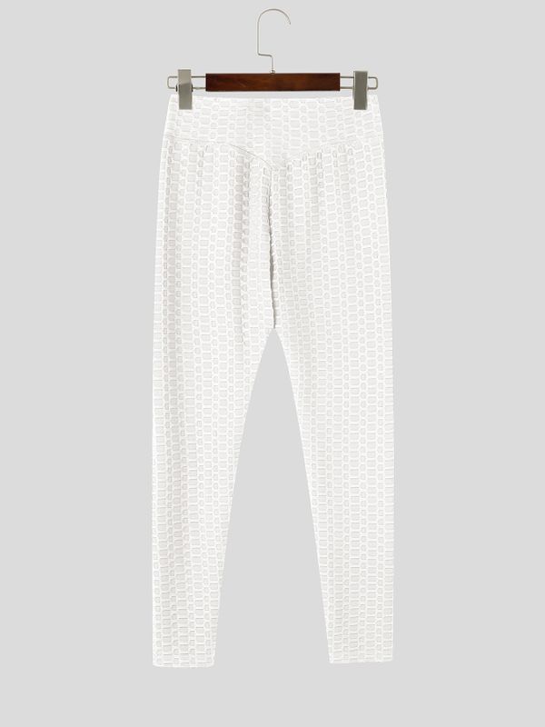 Men's Athletic Performance Gym Workout Honeycomb Textured High-Waist Pant SKUL83955
