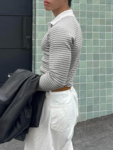 Men's Casual Striped Long Sleeve Shirt SKUL42533