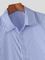 Men's Casual Striped Short Sleeve Shirt SKUL39784