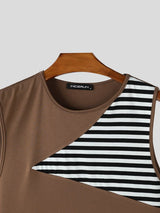 Men's Striped Patchwork Casual Tank SKUL58538