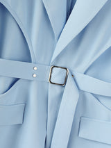 Men's Solid Hollow Out Waist Long Sleeve Casual Blazer SKUL28103