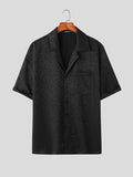 Mens Jacquard Revere Collar Short Sleeve Shirt SKUK13135