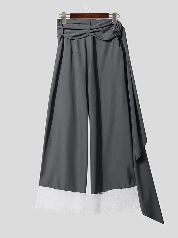 Men's Lace Patchwork Twisted Knot Pant SKUL46125