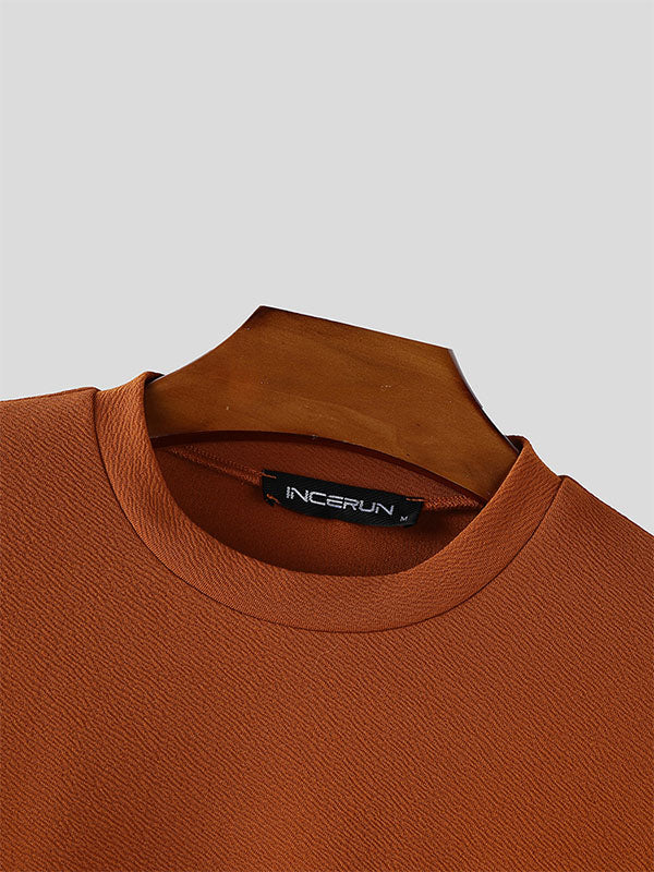 Men's Tassel Patchwork Cropped Long Sleeve Sweatshirt SKUL27424