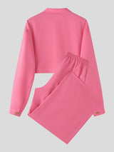 Men's Solid Casual Two Pieces Outfit SKUL38911