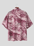Mens Fluid Print Casual Short Sleeve Shirt SKUK55572