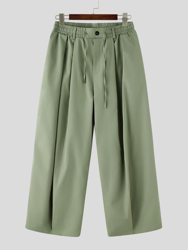 Men's Japanese Harajuku Pleated Drawstring Extreme Oversized Wide-Leg Baggy Pant SKUL69559