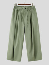 Men's Japanese Harajuku Pleated Drawstring Extreme Oversized Wide-Leg Baggy Pant SKUL69559