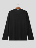 Mens Solid Button Design Long Sleeve T-Shirt SKUK45443