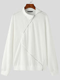 Mens Solid Zip Design Long Sleeve Sweatshirt SKUK30285