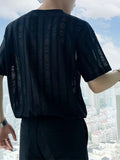 Mens Lace Jacquard Short Sleeve T-Shirt SKUK06210