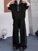 Men's Color Block Hooded Two Pieces Outfit SKUL34187