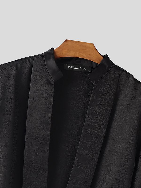 Men's Elegant Jacquard Design Long Sleeve Shirt SKUL43553