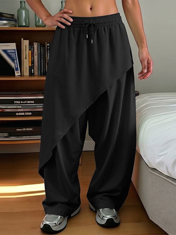 Men's Avant-Garde High Street Deconstructed Asymmetric Wrapped Pant SKUL68318