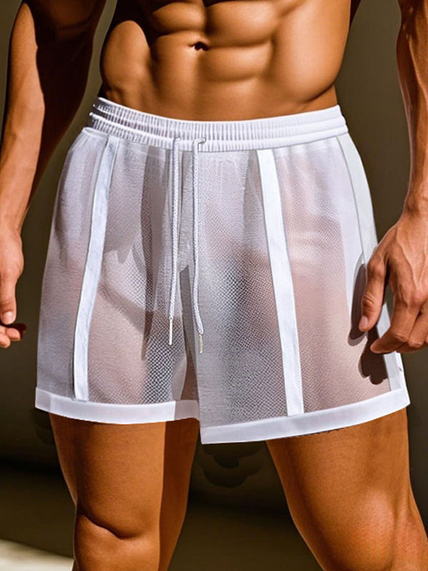 Mens Striped Hollow Out Casual Short SKUL12741