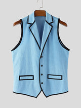 Mens Colorblock Textured Sleeveless Waistcoat SKUL16997