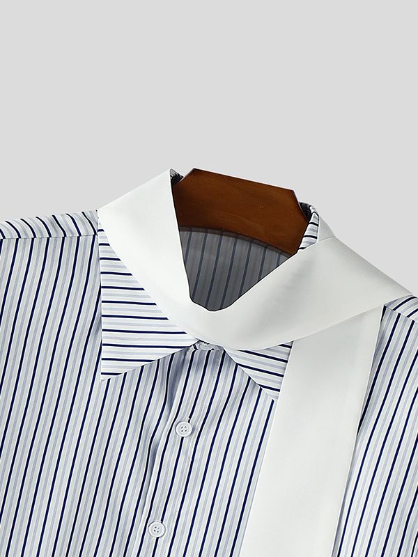 Men's Casual Striped Long Sleeve Shirt SKUL32777