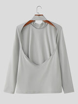 Men's Backless Long Sleeve T-Shirt SKUL38606