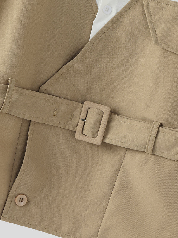 Men's Fake Two Piece Color Block Short Sleeve Shirt SKUL18659