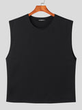 Mens Solid Casual Tank Two Pieces Outfits SKUK15905