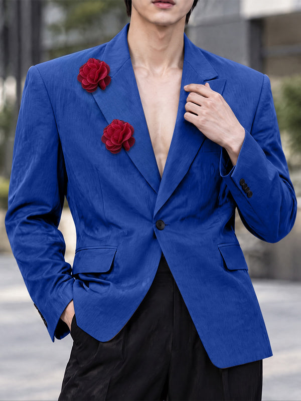 [Pre-order] Men's Avant-Garde Luxury Evening Gala Dual 3D Flower Single-Breasted Blazer SKUL86933