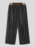 Mens Striped Print Casual Elastic Waist Pants SKUK39962