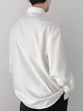 Mens Ribbon Patchwork Casual Long Sleeve Shirt SKUK48225
