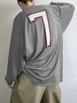 Men's Number 7 Print Mesh Long Sleeve T-Shirt SKUL35243