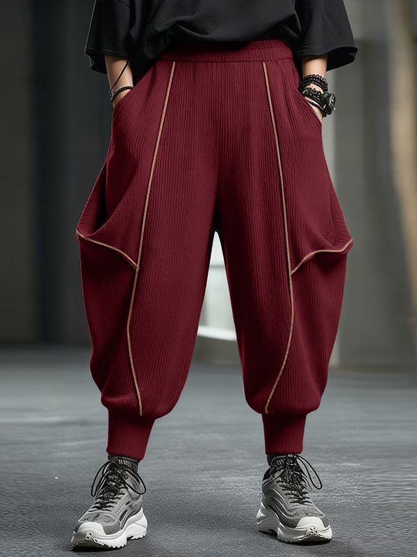 Men's Contrast Line Design Loose Pant SKUL48733