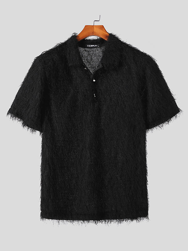 Mens Fuzzy Short Sleeve Golf Shirt SKUK06264