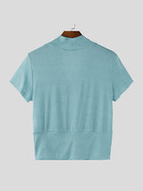 Men's Glitter V Neck Short Sleeve T-Shirt SKUL20268