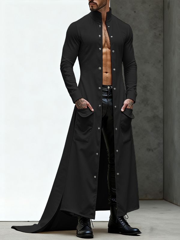 Men's Irregular Hem Long Sleeve Cardigan SKUL40286