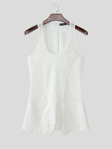 Men's Sheer Mesh Patchwork Sleeveless Bodysuit SKUL23652