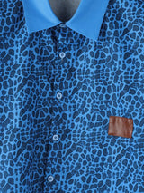Men's Leopard Print Cropped Short Sleeve Shirt SKUL57156