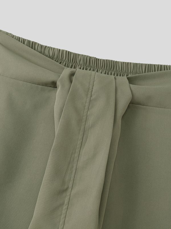 Men's Bohemian Ethnic Style Draped Wrap Front Loose Wide Leg Skirt SKUL60637