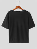 Mens Solid Texture V-Neck Short Sleeve T-Shirt SKUK52046