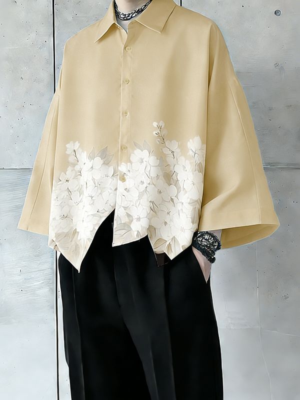 Men's Floral Print Loose Fit Shirt SKUL50077