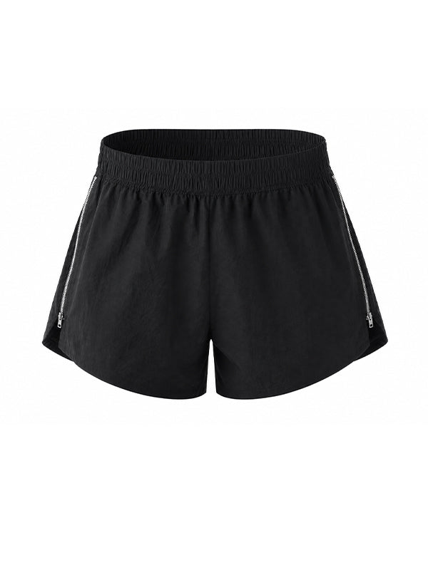 Men's Pool Party Beachwear Mesh Spliced Side Zipper Muscle Fit Short SKUL72440