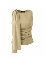 Men's Avant-Garde Party Shoulder Sash Side Ruched Sleeveless Round Neck Tank SKUL80514
