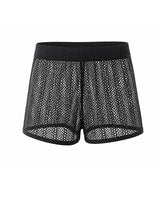 Men's Modern High-Street Sheer Open Mesh Honeycomb Fitted Short SKUL69694